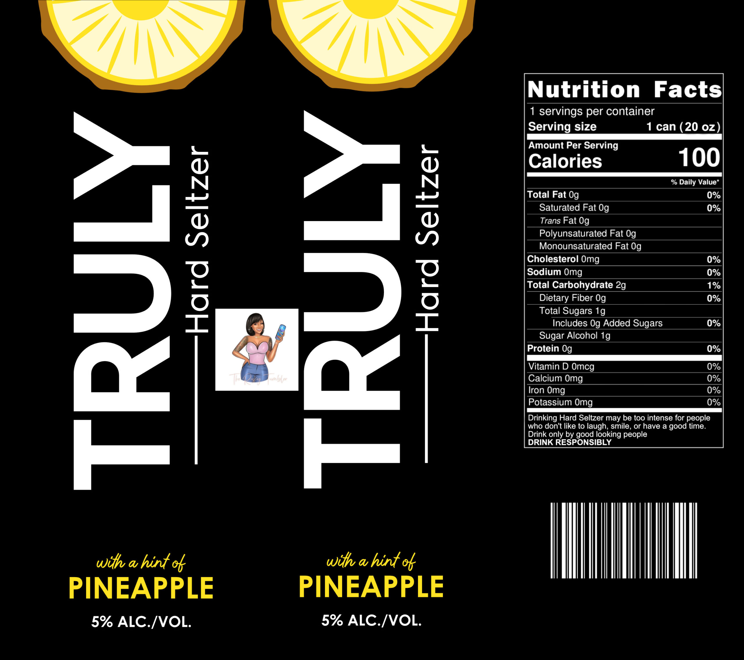 Seltzer Pineapple 24oz Wrap The Risky Tumbler