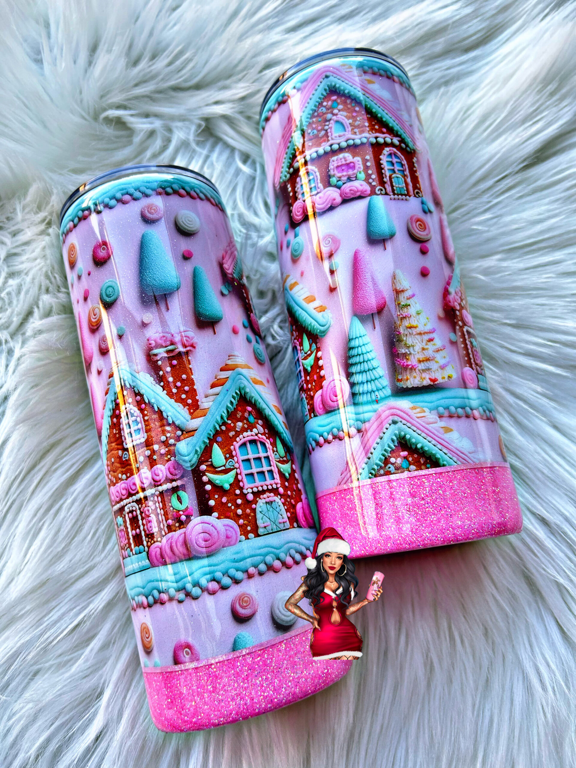 24oz 3D Gingerbread Houses | The Risky Tumbler